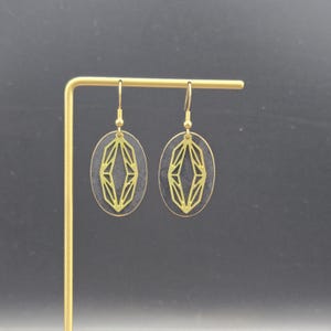 Art Deco Earrings - Oval Drop Earrings, Black and Gold Earrings, Black and Gold Dangle Earrings, Black Dangle Earrings, Black & Gold Jewelry