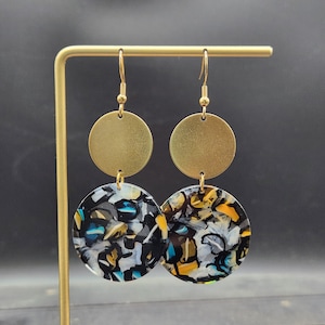 Funky Acrylic Earrings - Multicolor Earrings, Acrylic Drop Earrings, Acrylic Dangle Earrings, Acrylic Statement Earrings, Unique Earrings