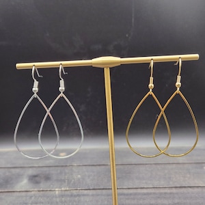 Open Teardrop Earrings - Silver Teardrop Earrings, Gold Teardrop Earrings, Everyday Earrings, Simple Drop Earrings, Lightweight Drop Earring