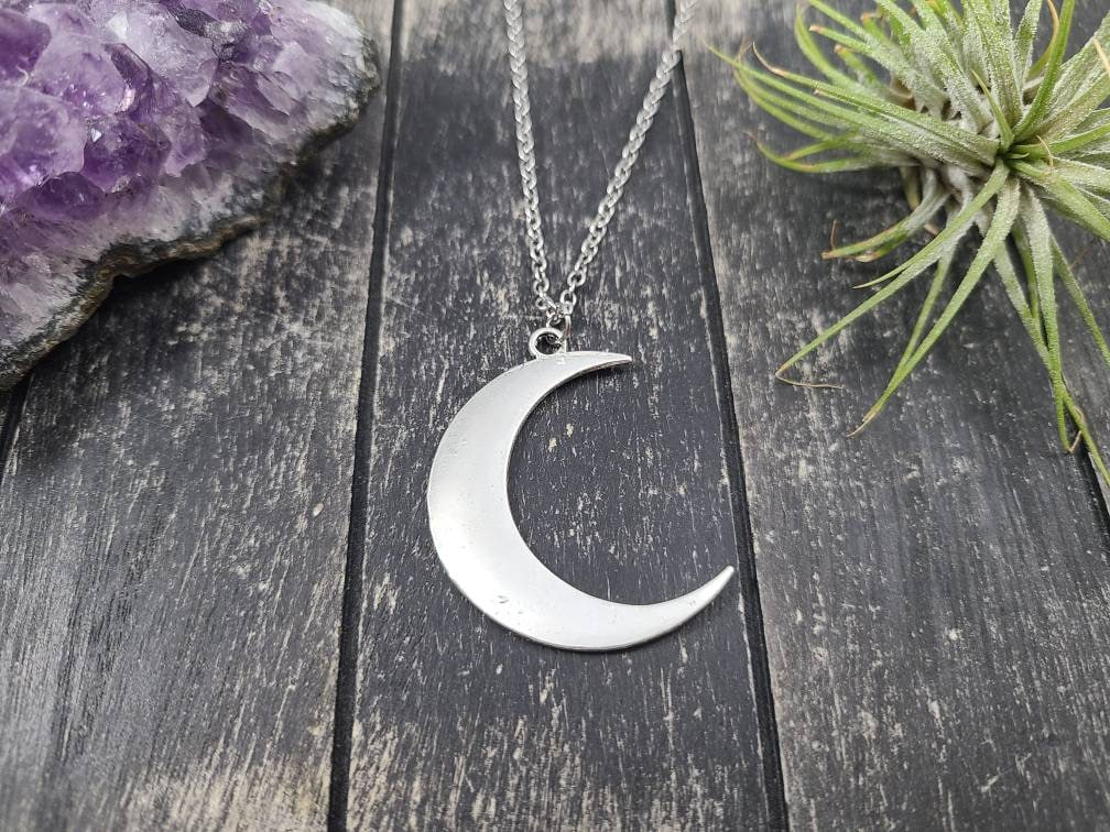 Pendentif En Argent Croissant De Lune - Beau Pendentif