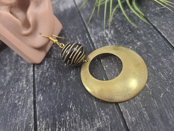 Brass statement earrings deals