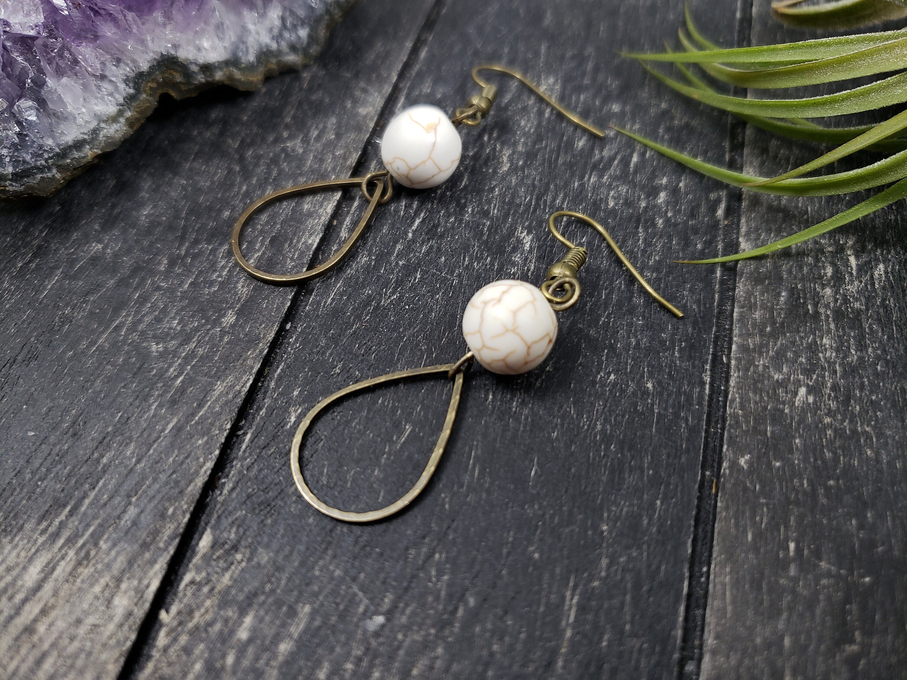 White howlite earrings sale