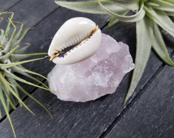 Simple Natural Cowrie Shell Ring, Shell Ring, Cowrie Shell Ring, Seashell Ring, Beach Ring, Beachy Ring, Cowrie Shell Jewelry, Cowrie Ring