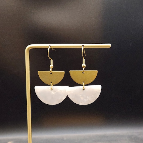 Half circle earrings best sale
