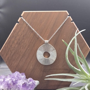 Reversible Silver Spiral Necklace • Double-Sided Circle Pendant • Modern Minimalist Jewelry • Everyday Geometric Necklace image 4