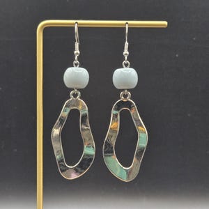 Blue Dangle Earrings - Light Blue Earrings Dangle, Blue Acrylic Earrings, Pale Blue Earrings, Funky Blue Earrings, Blue Jewelry