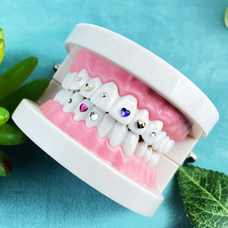 50 Piece Heart Teeth Gems swarovski Crystals Tooth Gems Etsy