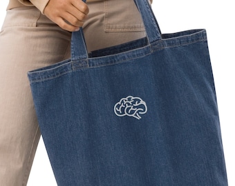 Neuroscience Brain Organic denim tote bag