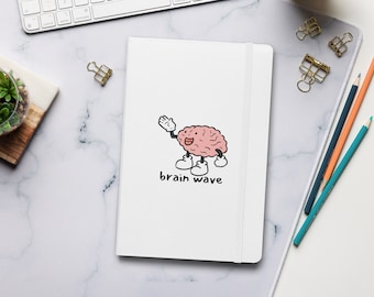 Caderno de capa dura para presente engraçado de neurociência Brain Wave