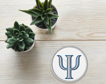 Psi Symbol Psychologisch Blau Gestickte Aufnäher