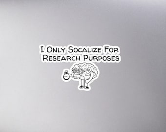 Socializzo solo per scopi di ricerca Neuroscienze Cervello Adesivi senza bolle