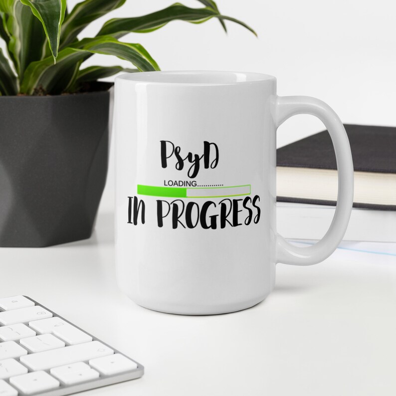 Psyd in Progress | Psyd Student Gift White Glossy Mug - Etsy