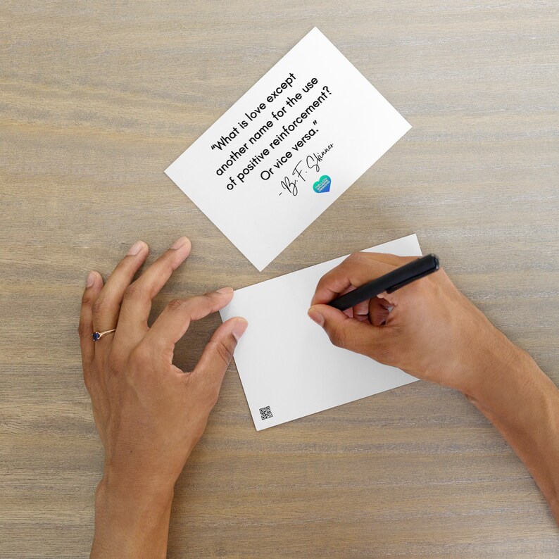 Love is Positive Reinforcement B.F. Skinner Valentine's Day Postcard Etsy