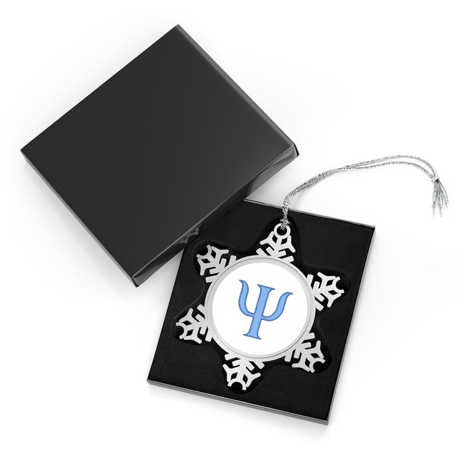 Psi Symbol Psychology Holiday Gift Pewter Snowflake Ornament Etsy