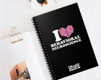 I Love Behavioral Neuroscience Brain Heart Spiral Notebook - Ruled Line