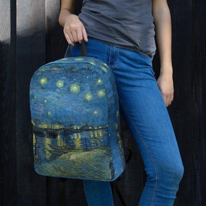 Starry Night Over The Rhone (1888) Vincent van Gogh Artwork Backpack