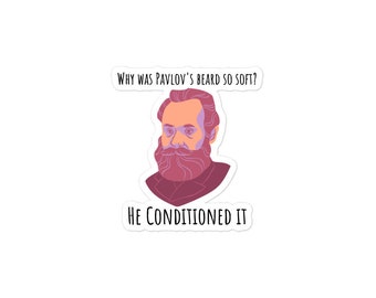 Pavlov's Beard Sticker: Psychology Gift for Behaviorism Lovers
