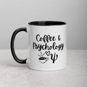 Coffee and Psychology Mug with Color Inside