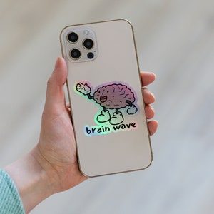 Brain Wave Funny Neuroscience Gift Holographic stickers