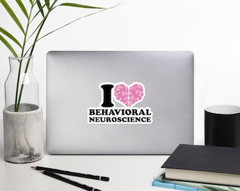 Adoro le neuroscienze comportamentali Cervello Cuore Adesivi senza bolle