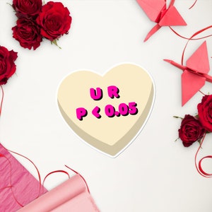 Eres estadísticamente significativo P <0,05 Pegatinas sin burbujas con forma de corazón de caramelo de psicología: un dulce regalo para los amantes de la psicología
