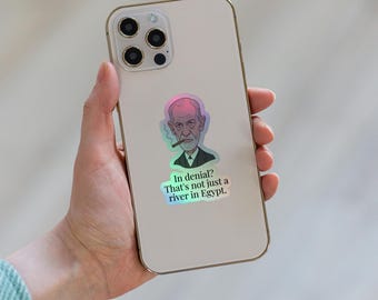 Sigmund Freud "In Denial? River in Egypt" Psychology Gift Holographic Sticker
