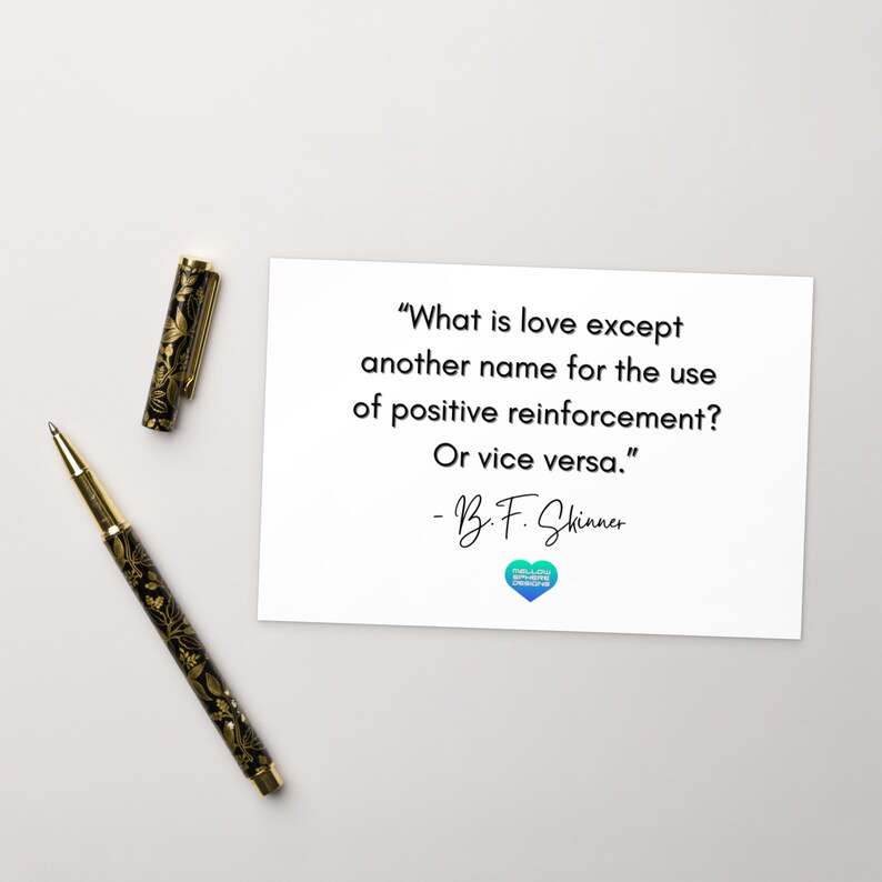 Love is Positive Reinforcement B.F. Skinner Valentine's Day Postcard Etsy