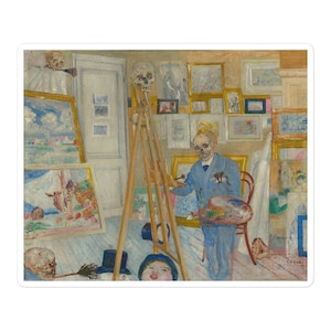 The Skeleton Painter by James Ensor Artwork Bubble-free stickers