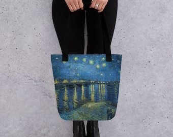 Starry Night Over the Rhone Vincent van Gogh Artwork Tote bag