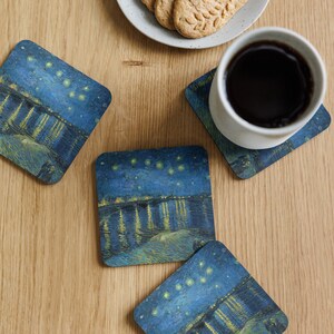 Starry Night Over the Rhone Vincent van Gogh Artwork Cork-back coaster