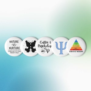 Psyched for Psychology Gift Pin Buttons Set