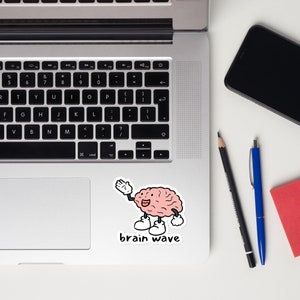 Brain Wave Funny Neuroscience Gift Bubble-free stickers