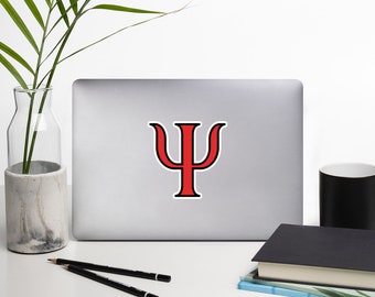 Psychology Psi Symbol Red Black Vinyl Sticker Psychology Student Gift