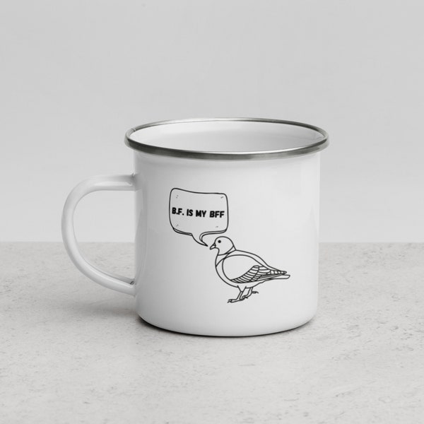 BF is My BFF | Skinner Behavior Psychology Pigeon Enamel Mug