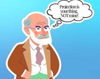 Freud Projection Sticker – Funny Psychology Sticker, Therapist Laptop Decal, Mental Health Humor, Psych Gift