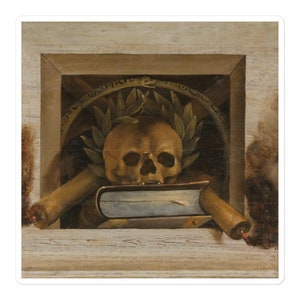 Vanitas Still Life with Scull/Skull Jacob van Campen Artwork Bubble-free stickers