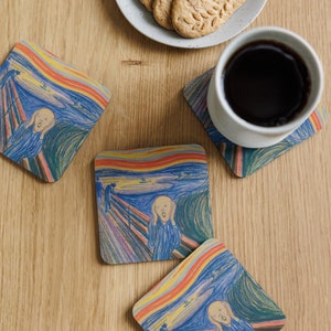 The Scream by Edvard Munch Artwork Cork-back coaster