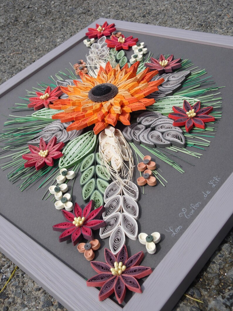 Cadre quilling inspiration champêtre Etsy