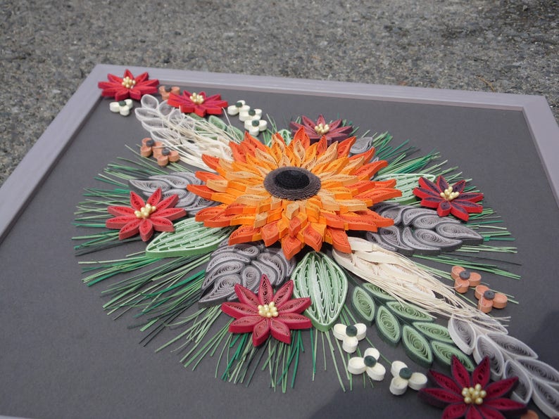 Cadre quilling inspiration champêtre Etsy