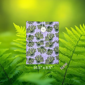 Pochette fleurie fougères - Pochette champignon - Buddy pour tablette aquarelle - Protège-livre champêtre - Cartable en tissu verger - Étui technique Flower Oasis