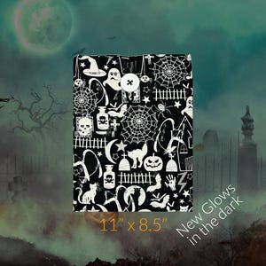 Halloween Spooks BookSleeve -Vampire eReader Pouch -Glowing Ghosts Tablet Cover -Monsters Tablet  Sleeve - Spooky Fabric Book Protectors