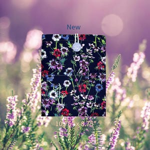 Purple Floral BookSleeve -Flower Book Sleeve Pouch -Multi Colored Flower TabletProtector -Summer Bouquet Padded Tablet Sleeve - Book BagCase