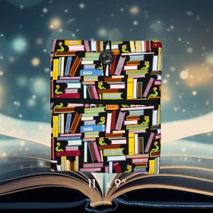 Belle’s Library BookSleeve -Manuscript BookSleeve -Humorous Fabric Book Protector -Fiction Genre Padded Tablet Purse  -Impressive Tech Case