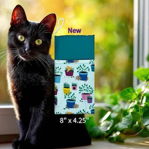 Custodia per telefono in tessuto con gatti e piante, custodia per telefono con gattini, custodia per occhiali con animali domestici e piante, custodia per telefono divertente, iPhone, smartphone, Tracfon, LG