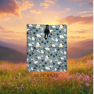Comic Dog and Bird BookSleeve licensed fabric - Comic BookSleeve -Funnies Padded Tablet Case -Spooky Fabric BookSleeve -Humorous Book Beau