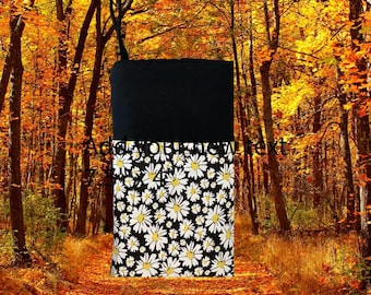 Daisy Floral Fabric Phone Pouch: Padded Phone and Eyeglass Case