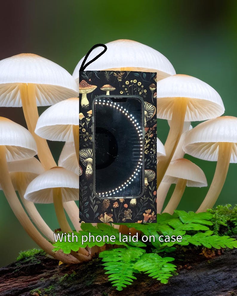 Mushroom Floral Phone Eyewear Case: Padded Phone Pouch image 4
