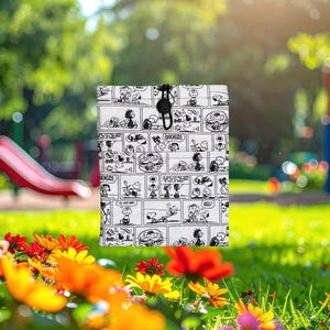 Funda de tela con licencia de dibujos animados: protector de tableta divertido, soporte para lector electrónico con cómics humorísticos