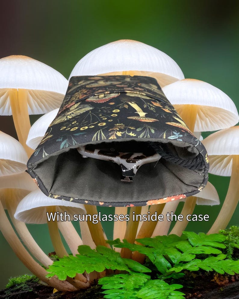 Mushroom Floral Phone Eyewear Case: Padded Phone Pouch image 5