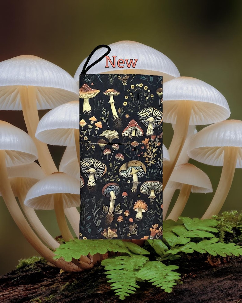 Mushroom Floral Phone Eyewear Case: Padded Phone Pouch image 1